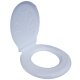 Rama de WC, universala, din plastic, alba, cu accesorii de prindere, 39.5 x 48 CM